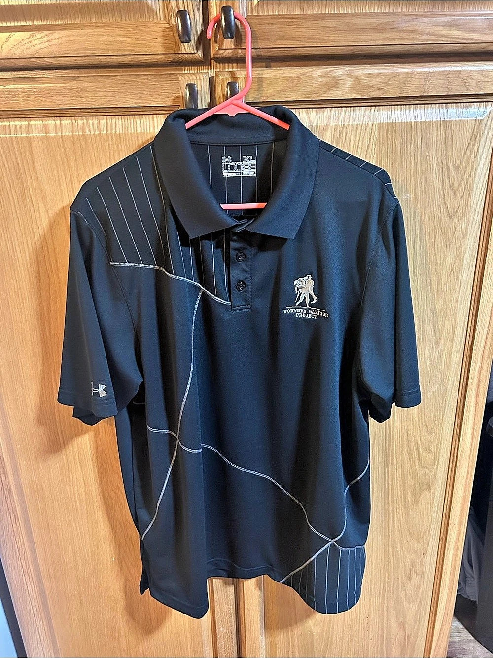 Under Armour Wounded Warrior Project Polo Men's Striped Polo Size XL